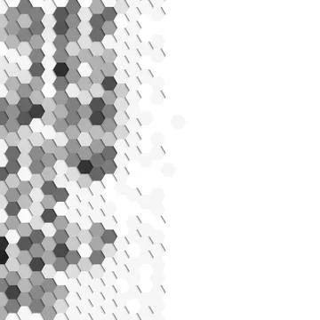 Gray geometric background, abstract hexagonal pattern vector Stock Illustration