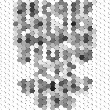 Gray geometric background, abstract hexagonal pattern vector Stock Illustration