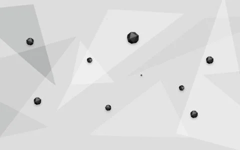 Gray geometric background, round black diamonds in different sizes Stock Illustration