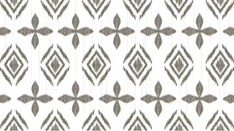 Gray geometric ethnic ikat texture  design. textile fashion pattern line ikat Stock Illustration