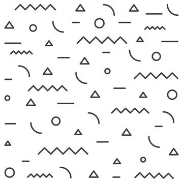 Gray geometric pattern with different elements on white background. Vector il Stock Illustration