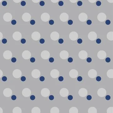 Gray geometric pattern of small and large circles. Dark blue circles on a gray Stock Illustration