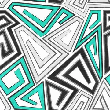 Gray geometric seamless pattern with grunge effect Stock Illustration