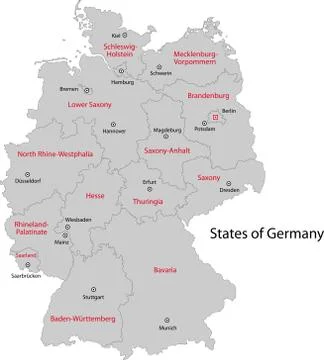 Gray Germany map Stock Illustration