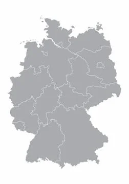 Gray Germany map Stock Illustration