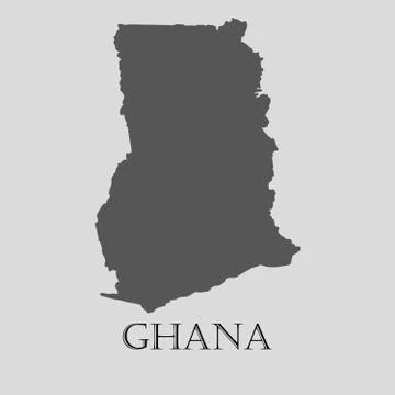 Gray Ghana map - vector illustration Stock Illustration