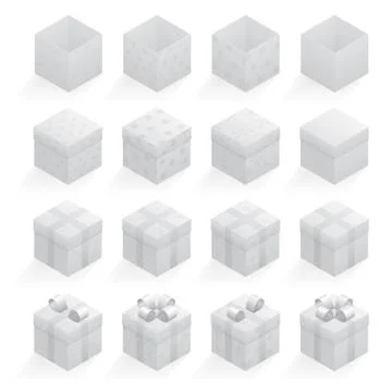 Gray gift boxes set Stock Illustration