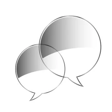 Gray glass chat bubbles on a white background Stock Illustration