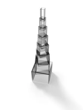 Gray glass pyramid Stock Illustration