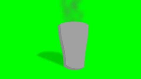 A gray glass with something hot inside and steam or black smoke in air moving Stock Footage 285959976