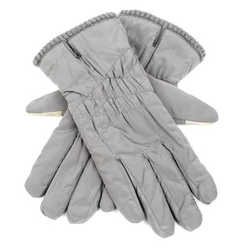 Gray gloves for touch screen display isolated Stock Photos