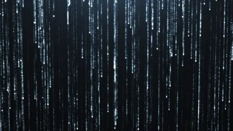 Gray glowing arrows falling down on a dark background. Animation of abstract Stock Footage 258589395