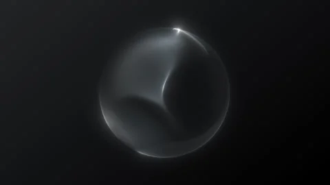 Gray glowing digital sphere of plasma particle flow on dark background. Whi.. Stock Footage 321009658