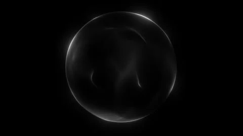 Gray glowing digital sphere of a stream of plasma particles on a dark backg.. Stock Footage 317441256