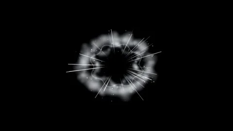 Gray Glowing Ring and Particles Drifting Horizontally Vídeo Stock 347983860