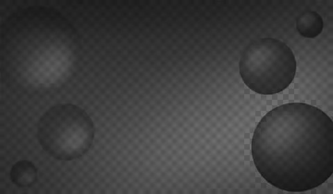 Gray gradient background with various sized dark gray bubbles floating on s.. Stockillustratie