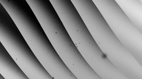 Gray gradient with curved stripes and black dots. Abstract design Video stock 290852908