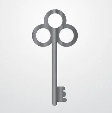 Gray Gradient Key Icon for Web Design. Vector Illustration eps 10 Stock Illustration