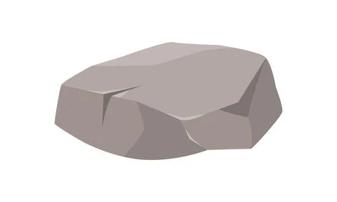 Gray granite stone, rock boulder material of broken basalt cliff Stock Illustration
