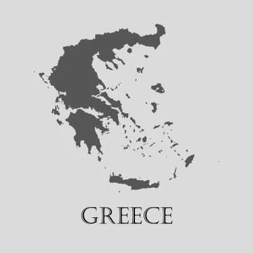 Gray Greece map - vector illustration Stock Illustration