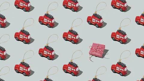 Gray green background pattern with Christmas, New Year symbol attribute objects Foto stock