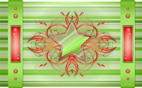 Gray - green background with star. Stock Illustration