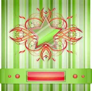 Gray - green background with star. Stock Illustration