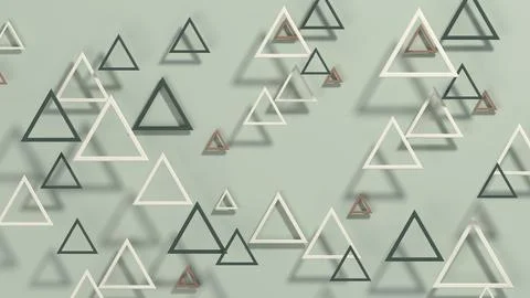 Gray green tone triangular three-dimensional simple background design Stock Photos