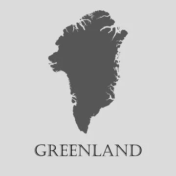 Gray Greenland map - vector illustration Stock Illustration