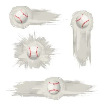 Gray grunge baseball banners set Stock Illustration