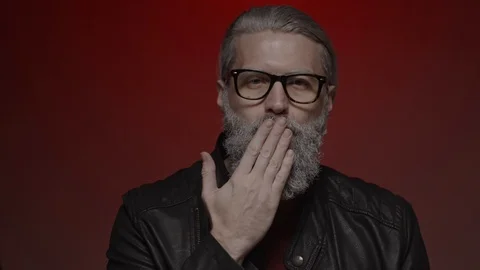 Gray haired man in glasses Video stock 124792360