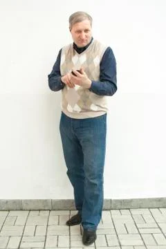 Gray-haired man Stock Photos