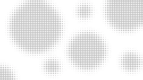 Gray halftone style circles on white background Illustrazione stock