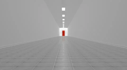 Gray Hallway Stock Footage 890923