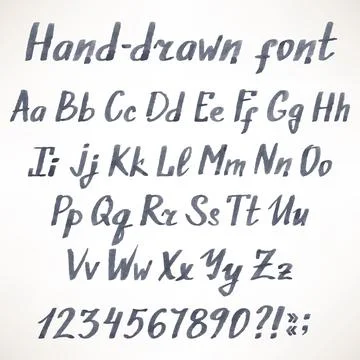 Gray hand-drawn font Stock Illustration