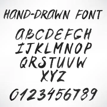 Gray hand-drawn font Stock Illustration