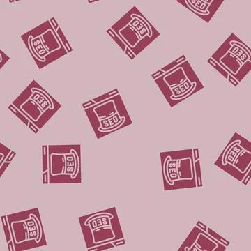 Gray hat seo glyph vector seamless pattern Stock Illustration