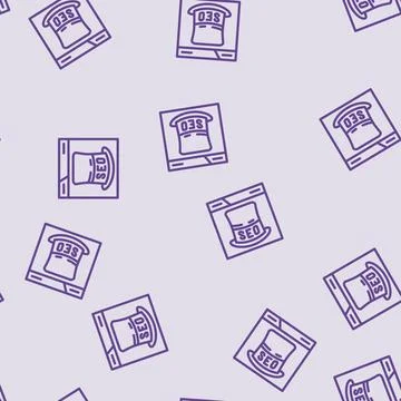 Gray hat seo line vector seamless pattern Stock Illustration