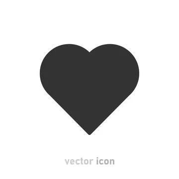Gray heart icon on white background. Vector illustration. Stock Illustration