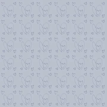 Gray Heart Outline Pattern on Pale Gray Stock Illustration