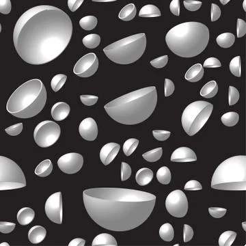 Gray Hemispheres Seamless Pattern Stock Illustration