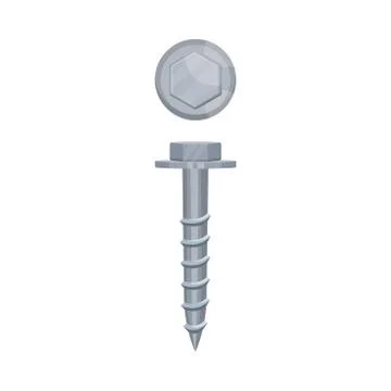 Gray hexagon screw. Vector illustration on a white background. Stock Illustration