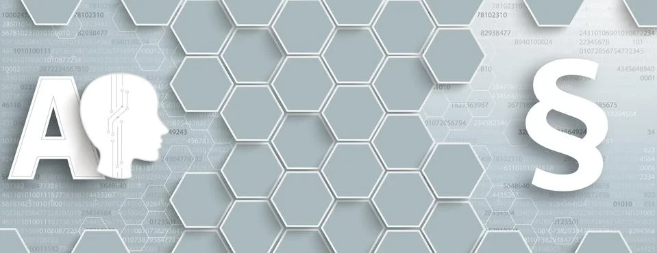 Gray Hexagon Structure AI Data Paragraph Header イラスト素材