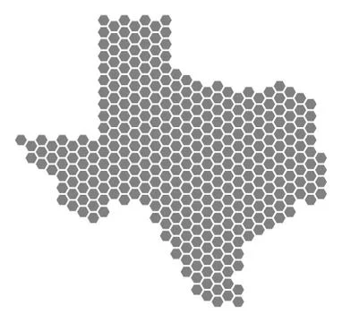 Gray Hexagon Texas Map イラスト素材