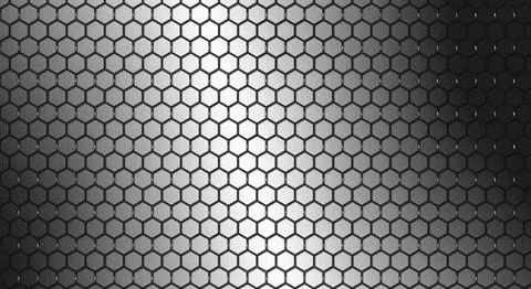 Gray hexagonal pattern background with gradient lighting Stock Illustration