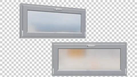 Gray horizontal plastic euro window on isolated background Stock Illustration