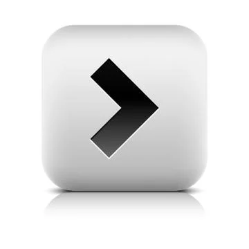 Gray icon with black arrow sign and shadow Stock Illustration