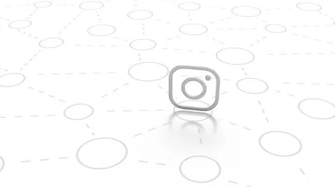 Gray icon of Instagram app on white background. Stock Illustration