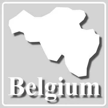 Gray icon with white silhouette of a map and the inscription Belarus Stock Illustration