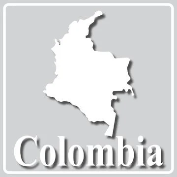Gray icon with white silhouette of a map and the inscription China Stock Illustration